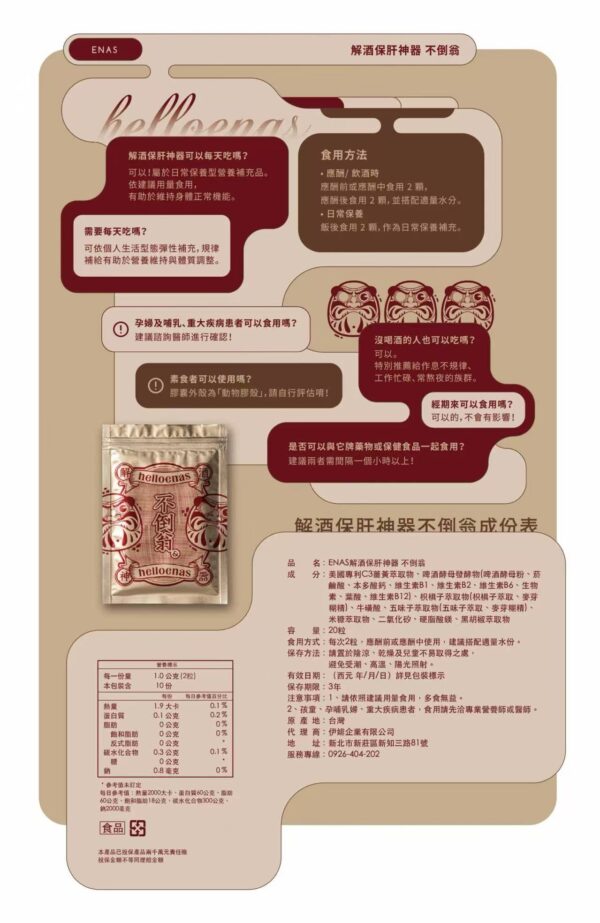 ENAS不倒翁❤️‍🔥解酒神器♡網紅EVA & 史蛋實測推薦